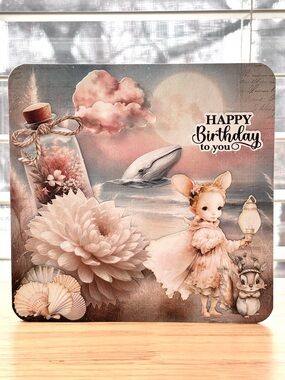 Handmade Little Girl Oceanic Birthday Card